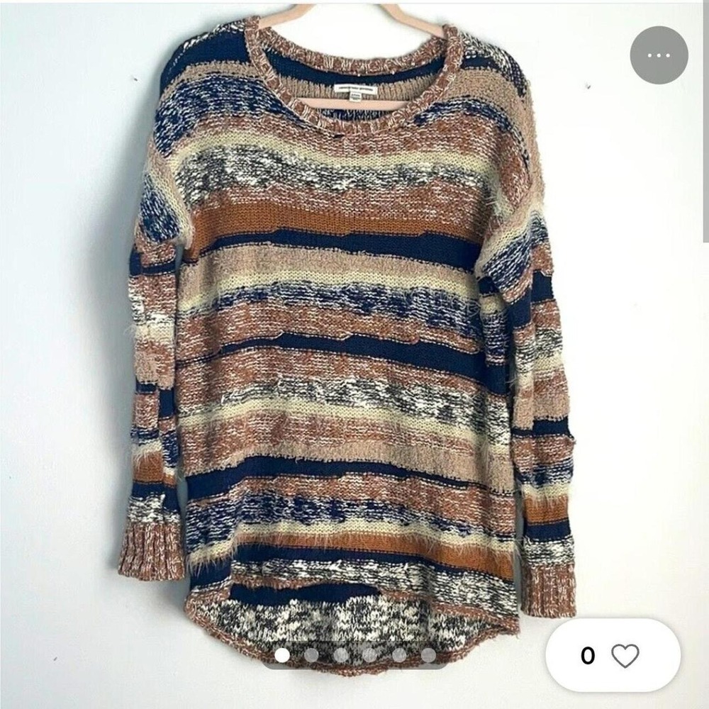 American Eagle oversized multi texture eyelash knit scoop neck sweater sz M